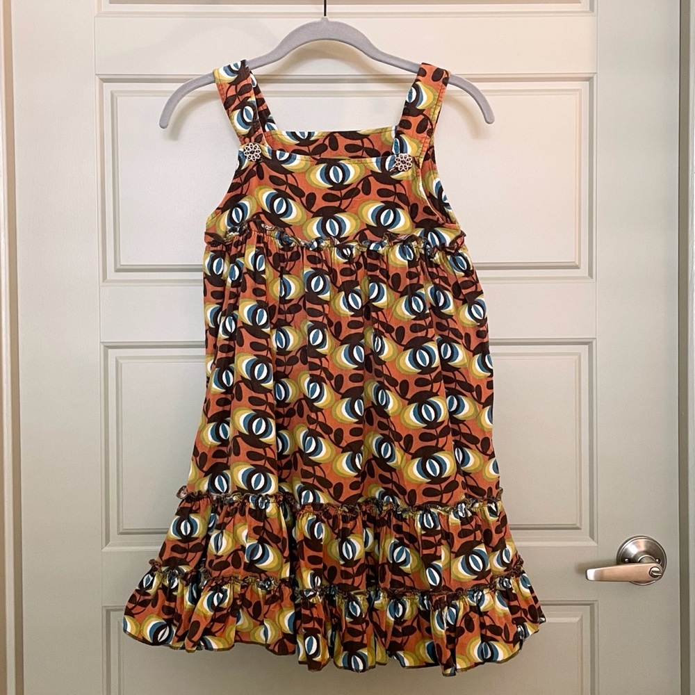 Matilda Jane corduroy tiered ruffle hem pinafore dress